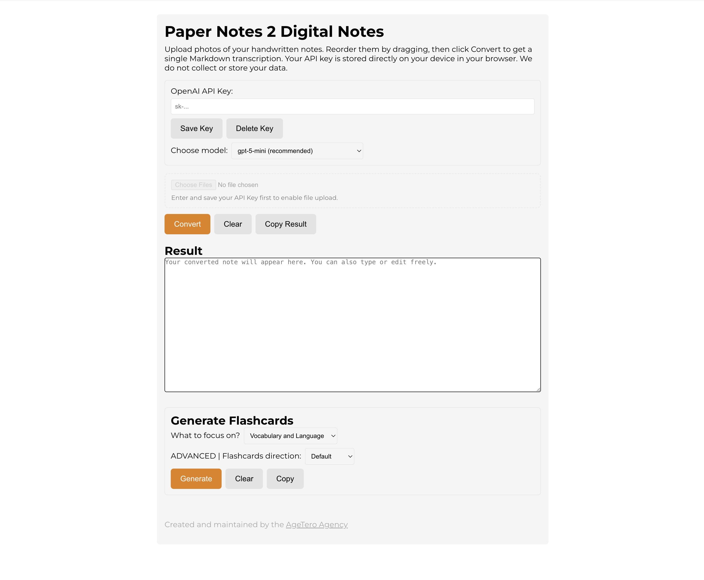 Notes2Digital image-to-text tool